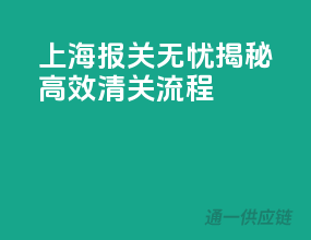 上海报关无忧：揭秘高效清关流程