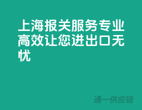 上海报关服务，专业高效，让您进出口无忧