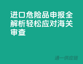 进口危险品申报全解析，轻松应对海关审查