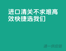 进口清关不求难，高效快捷选我们！