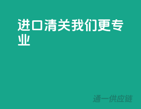 进口清关，我们更专业