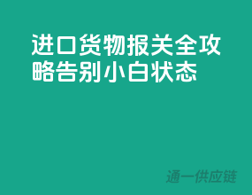 进口货物报关全攻略，告别小白状态