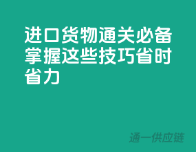 进口货物通关必备，掌握这些技巧省时省力