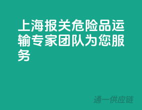 上海报关，危险品运输专家团队为您服务