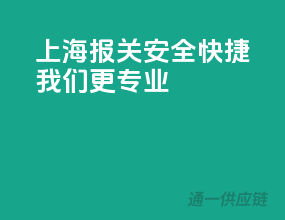 上海报关，安全快捷，我们更专业