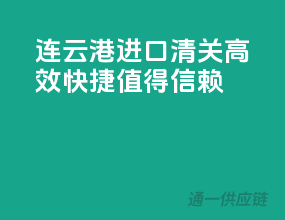 连云港进口清关，高效快捷，值得信赖