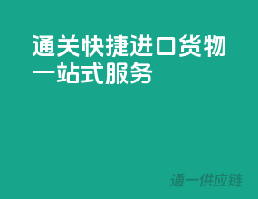 通关快捷，进口货物一站式服务