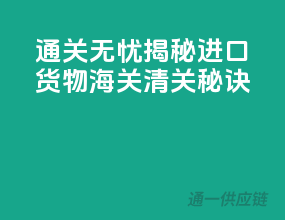 通关无忧！揭秘进口货物海关清关秘诀