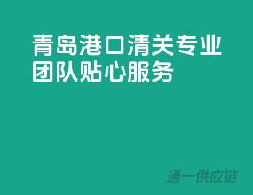 青岛港口清关，专业团队，贴心服务！