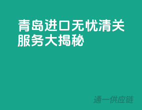 青岛进口无忧，清关服务大揭秘