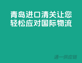 青岛进口清关，让您轻松应对国际物流！