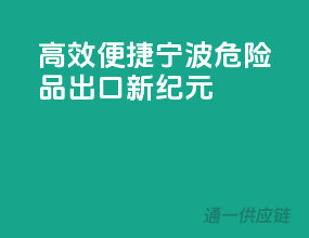 高效便捷，宁波危险品出口新纪元