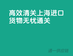高效清关，上海进口货物无忧通关