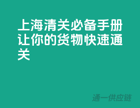 上海清关必备手册，让你的货物快速通关