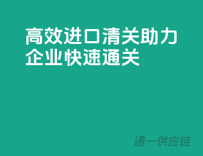 高效进口清关，助力企业快速通关