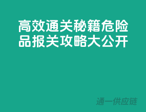 高效通关秘籍：危险品报关攻略大公开