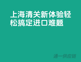 上海清关新体验，轻松搞定进口难题