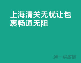 上海清关无忧，让包裹畅通无阻