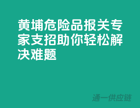 黄埔危险品报关专家支招，助你轻松解决难题