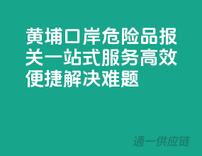 黄埔口岸危险品报关一站式服务，高效便捷解决难题