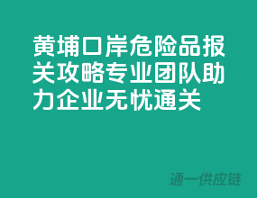 黄埔口岸危险品报关攻略：专业团队助力企业无忧通关