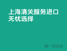 上海清关服务，进口无忧选择