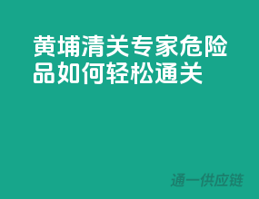 黄埔清关专家：危险品如何轻松通关？
