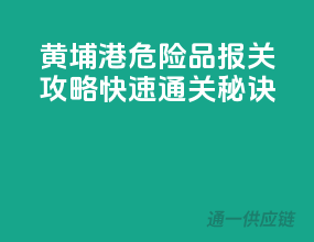 黄埔港危险品报关攻略，快速通关秘诀
