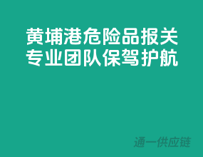 黄埔港危险品报关，专业团队保驾护航
