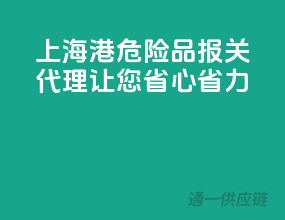 上海港危险品报关代理，让您省心省力