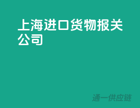 上海进口货物报关公司