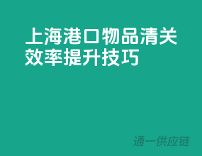 上海港口物品清关效率提升技巧