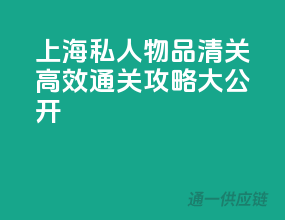 上海私人物品清关，高效通关攻略大公开