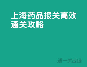 上海药品报关，高效通关攻略