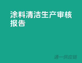 涂料清洁生产审核报告