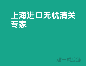 上海进口无忧清关专家