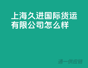 上海久进国际货运有限公司怎么样