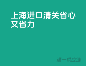上海进口清关，省心又省力