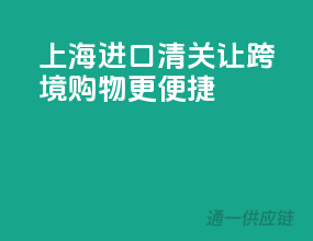上海进口清关，让跨境购物更便捷