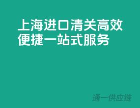 上海进口清关，高效便捷一站式服务