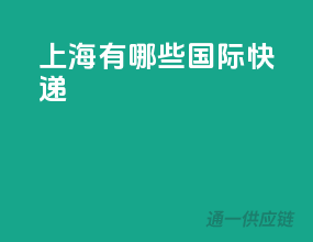 上海有哪些国际快递