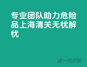 专业团队助力，危险品上海清关无忧解忧！