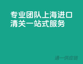 专业团队，上海进口清关一站式服务
