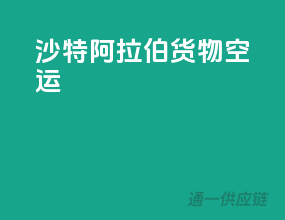 沙特阿拉伯货物空运