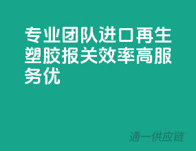 专业团队：进口再生塑胶报关，效率高，服务优
