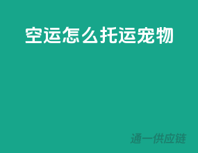 空运怎么托运宠物