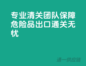 专业清关团队，保障危险品出口通关无忧