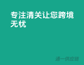 专注清关，让您跨境无忧