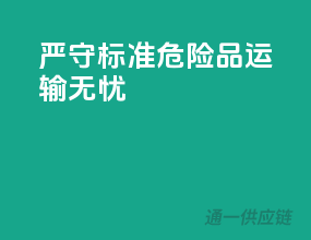 严守标准，危险品运输无忧