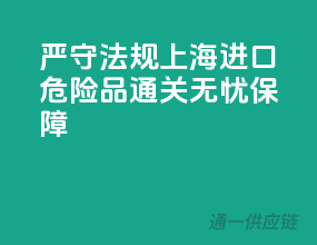 严守法规，上海进口危险品通关无忧保障